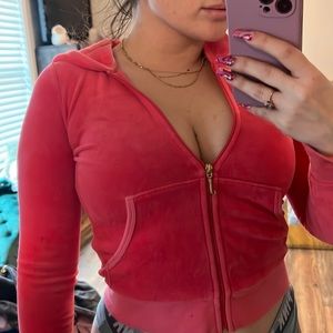Hot Pink Velour Vintage Juicy Couture Zipper Down